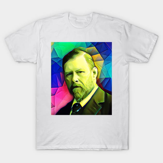 Bram Stoker Colourful Portrait | Bram Stoker Colourful Artwork 7 T-Shirt by JustLit